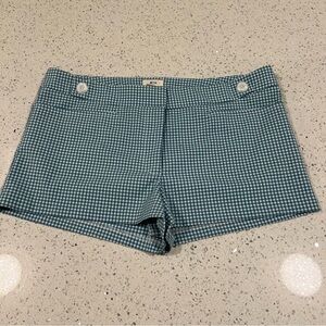 Anthropologie PINS & NEEDLES Blue Checkered Chino Shorts Size 10 | Mid Rise